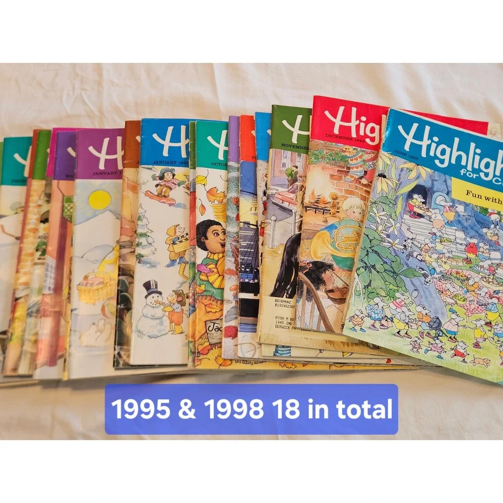 Highlights for Children Yellow Carrying Case and Playful Graphics 95'‎ 98'